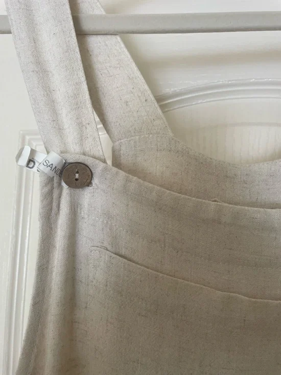 1.4.3. Story by Line Up Cream Linen Textured Jumpsuit- EUC - Picture 10 of 12